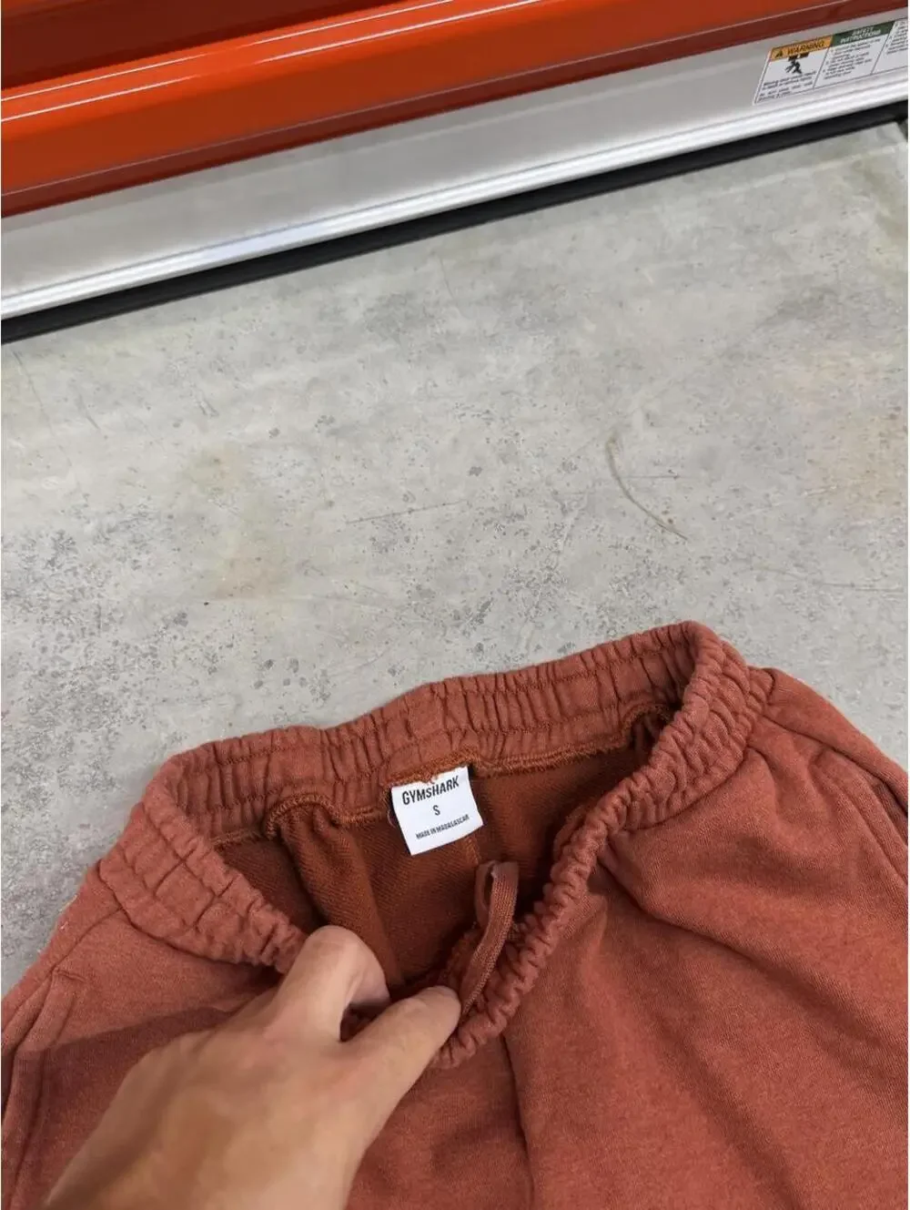 gymshark burnt orange small logo jogger sweatpants size small